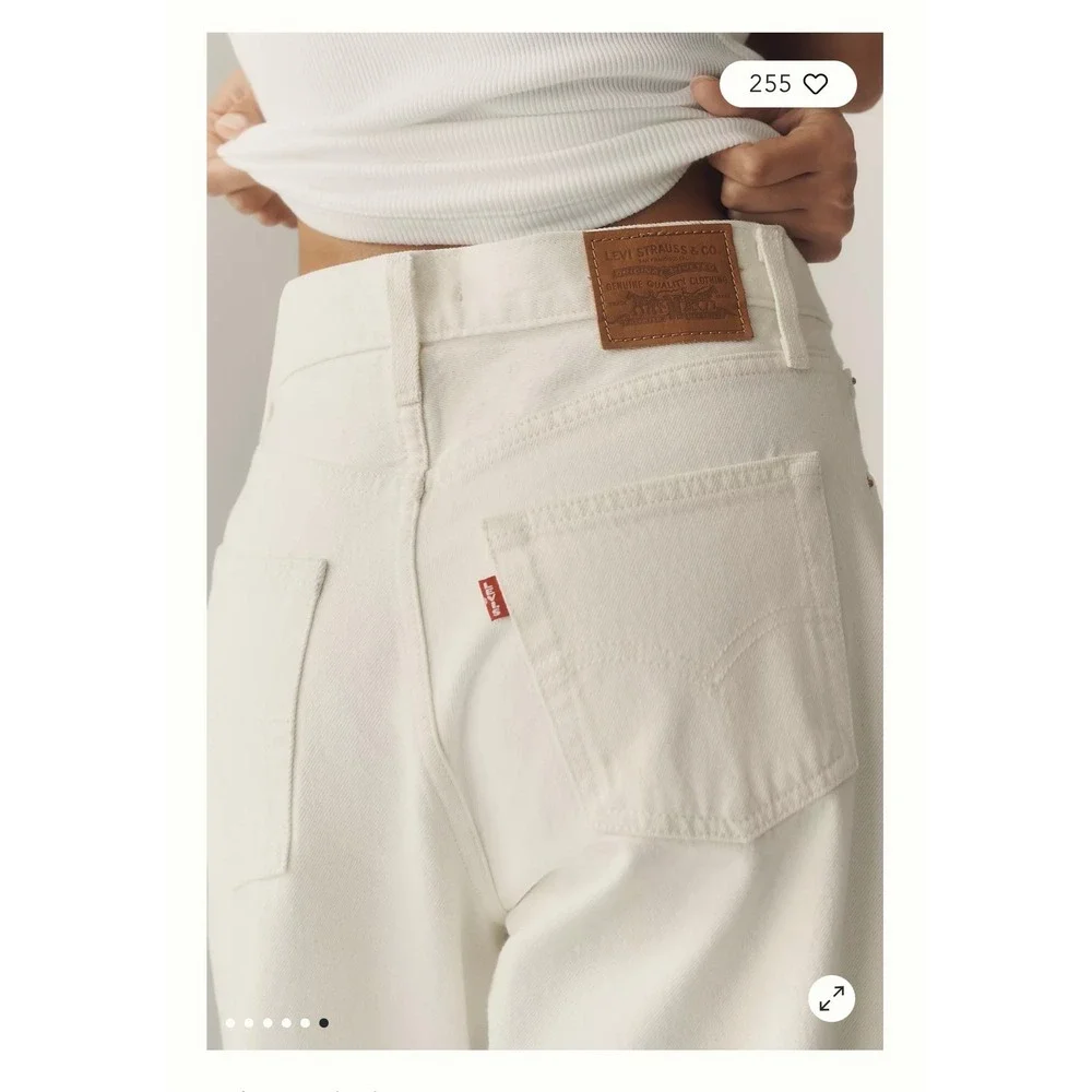 Levi's 501 Original Fit Jeans Mens 30x32 White Premium Straight Leg Raw Hem
